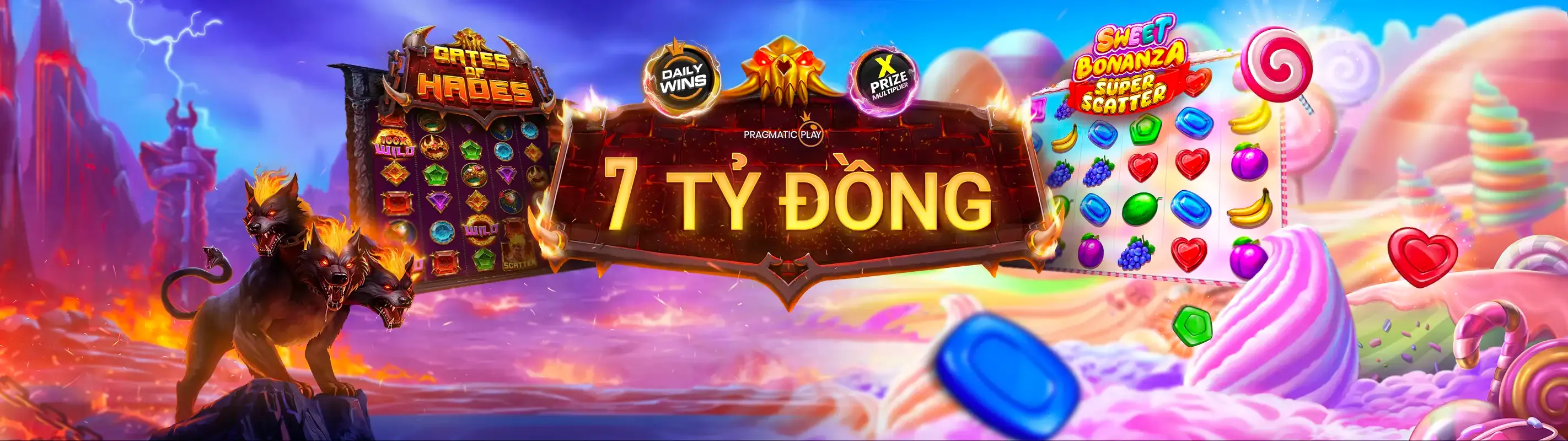 Giao diện trò chơi Slot Games tại b888 với các biểu tượng may mắn và màu sắc sống động